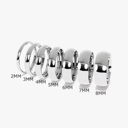 Tungsten Carbide Silver Polished Plain Wedding Band Ring 2mm 3mm 4mm 6mm 8mm 10m