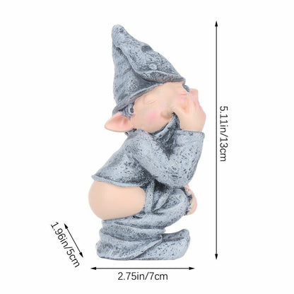 Pooping Naughty Gnome Miniature Statue Funny Resin Dwarf Home Garden Ornament US