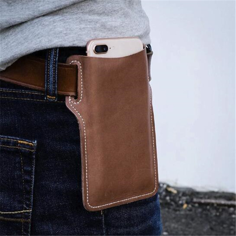 Men Cell Phone Belt Pack Bag Loop Waist Holster Pouch Case​ Leather Wallet Cover