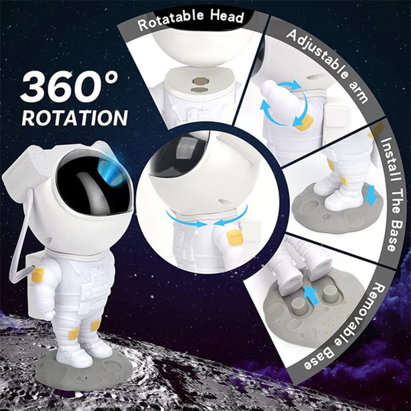 Astronaut Projector Galaxy Starry Sky Night Light Ocean Star LED Lamp Remote 