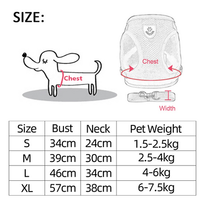 Cat Dog Pet Harness Adjustable Control Vest Dogs Reflective S M L XL Leash