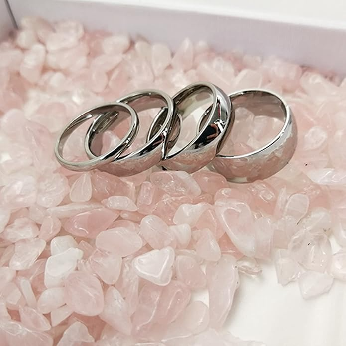 Tungsten Carbide Silver Polished Plain Wedding Band Ring 2mm 3mm 4mm 6mm 8mm 10m