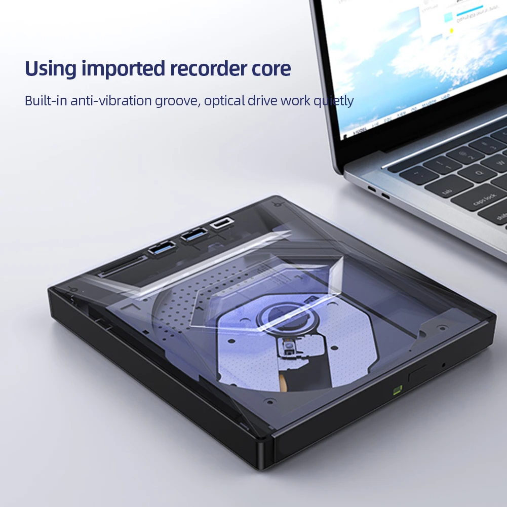 External CD DVD Drive USB 3.0 Writer Burner Player for PC Laptop Windows 11 10