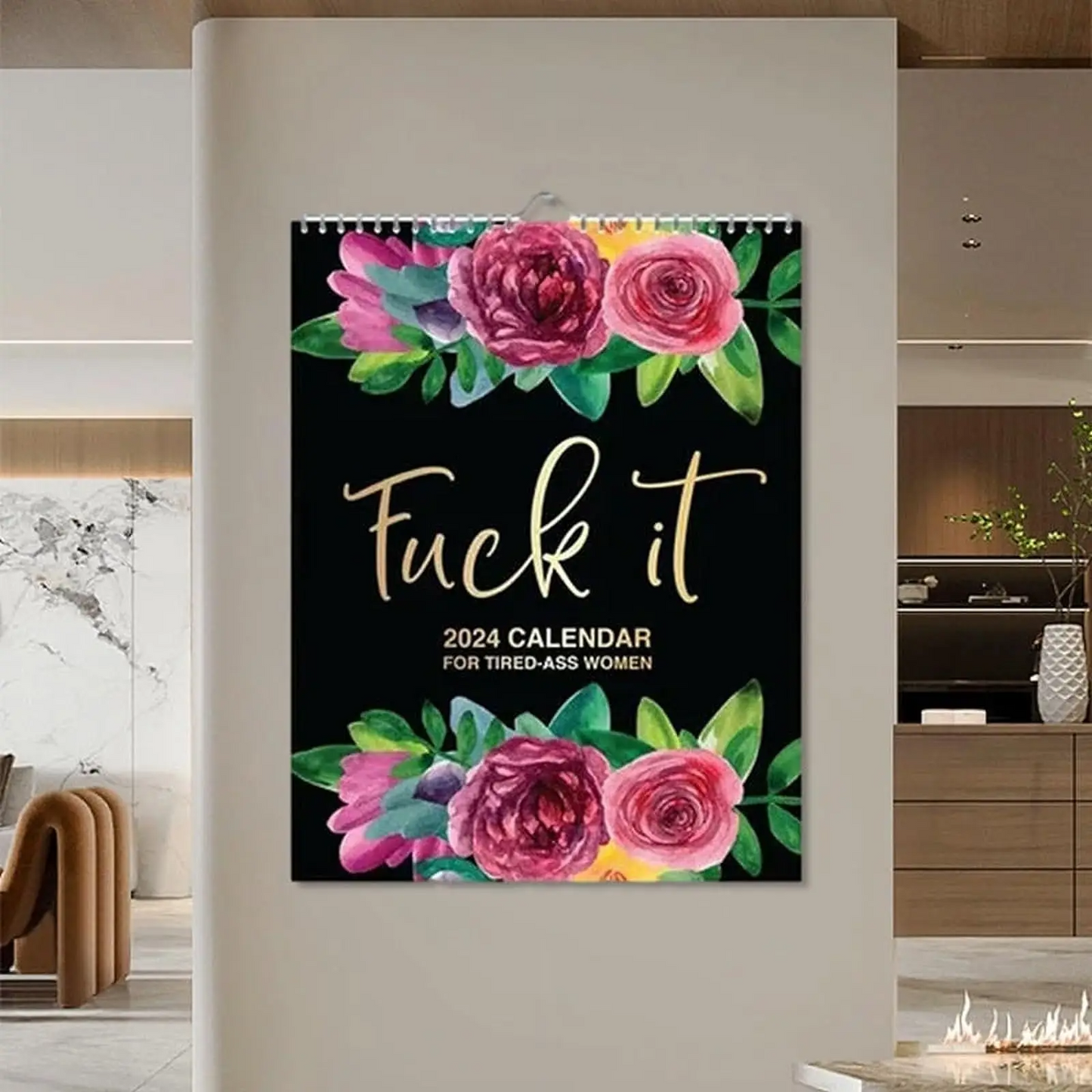 2025 Calendar For Tired-Ass Women Swear Word 12 Month Weekly Daily Wall Planner