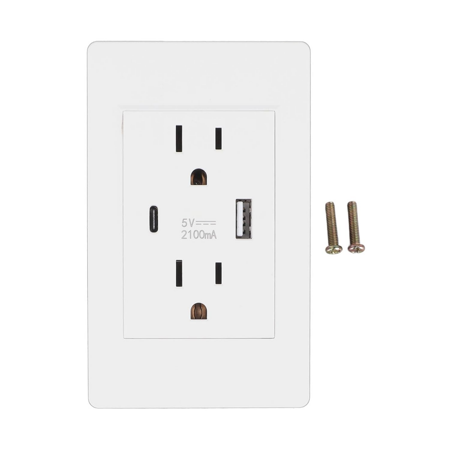 Dual USB Wall Outlet Port 15A Power Socket Charger AC Receptacle Plate Panel 110
