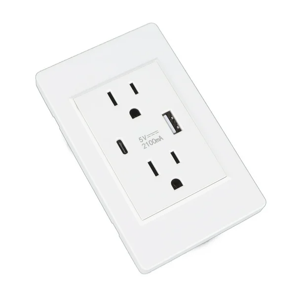 Dual USB Wall Outlet Port 15A Power Socket Charger AC Receptacle Plate Panel 110