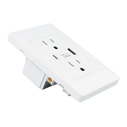 Dual USB Wall Outlet Port 15A Power Socket Charger AC Receptacle Plate Panel 110