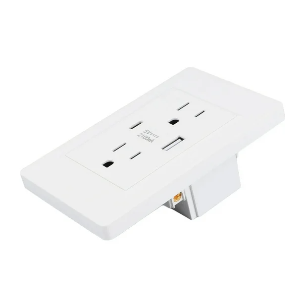 Dual USB Wall Outlet Port 15A Power Socket Charger AC Receptacle Plate Panel 110