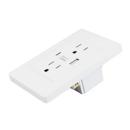 Dual USB Wall Outlet Port 15A Power Socket Charger AC Receptacle Plate Panel 110