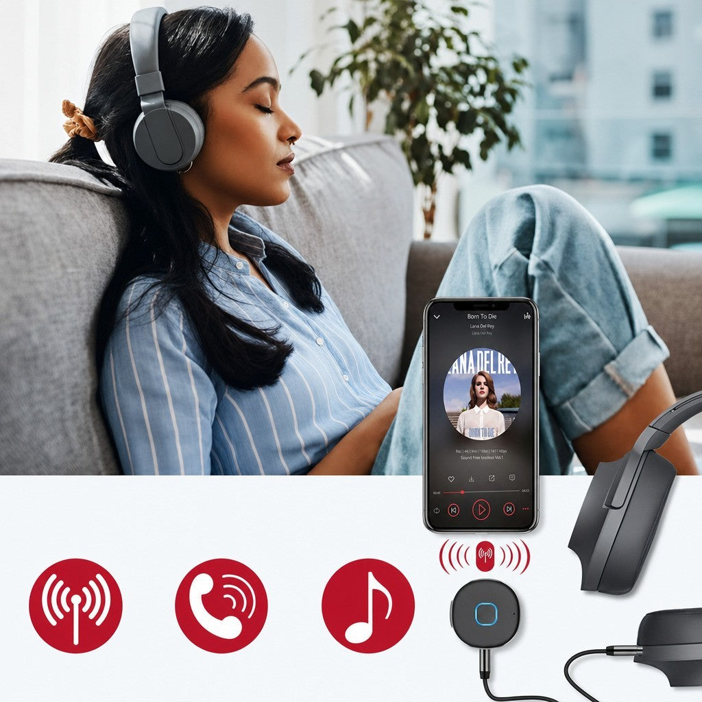 Bluetooth Receiver 3.5mm Aux Car Adapter Wireless Audio Receiver for Home Stereo