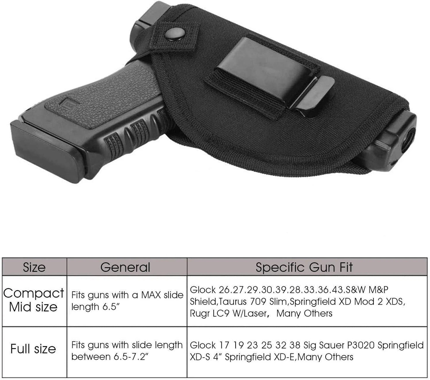 Gun Holster Tactical Concealed Carry Left Right Hand Pistol IWB OWB Universal