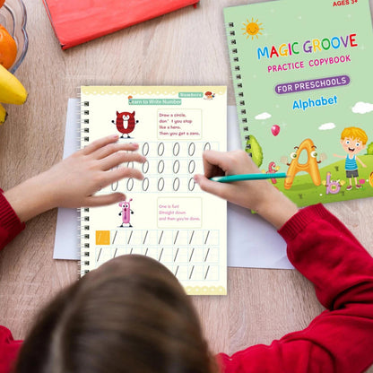 16Pcs Grooved Magic Practice Copybook Set Boys Girls Handwriting Book Practice