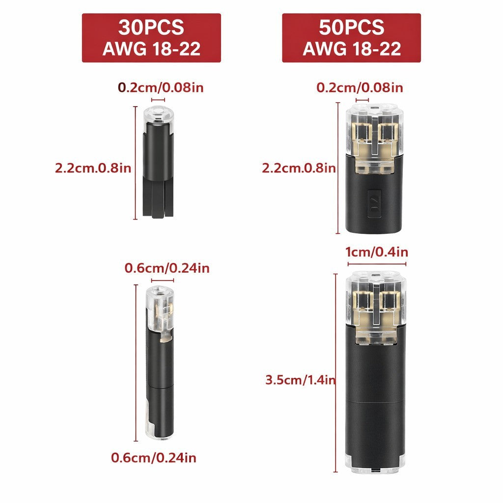 80 PCS Plug-In Quick Wire Connectors, Reusable Clamp Terminal Blocks for Cables