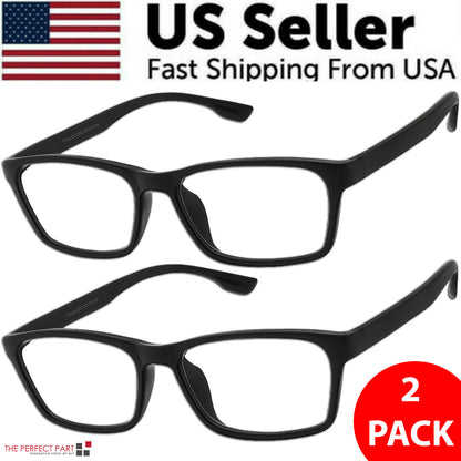 2 PACK  Reading Glasses Mens Womens Reading Glasses Square Frame Readers Unisex
