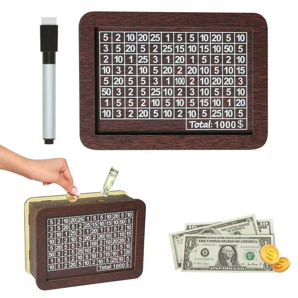Cash Vault Wooden Savings Box Wooden Cash Saver Money Saving Box With Countdown
