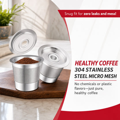 2/4 Pack K Cup Reusable Coffee Pods for Keurig: Stainless Steel Refillable K Cup