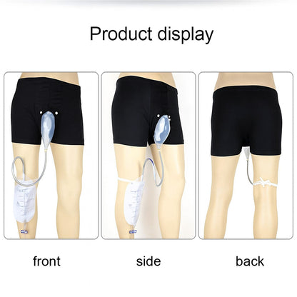Male Wearable Incontinence Pants Urinal Leg Bag Silicone Urine Funnel Collector