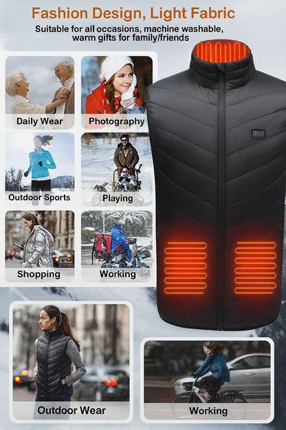 Heated Vest 9 Heating Zones With 10000mAh Battery Pack Electric Heating Vest US