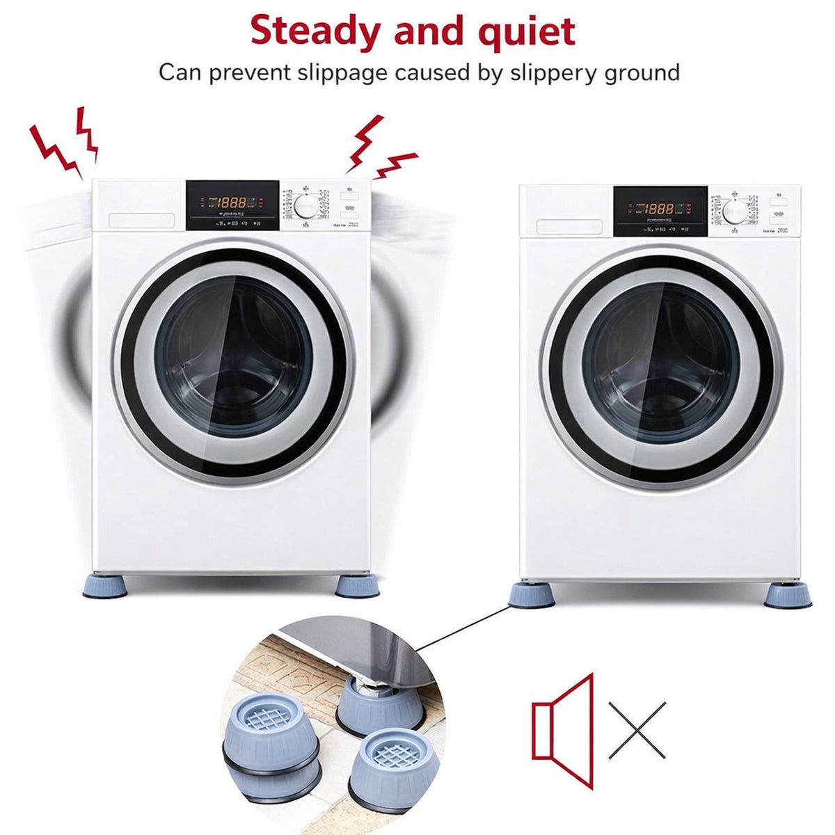 8PCS Anti Vibration Rubber Feet Washing Machine Mats Support Anti-Slip Base Pads