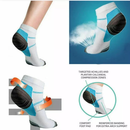 5 Pairs Compression Socks Plantar Fasciitis Arch Ankle Running Support Men Women