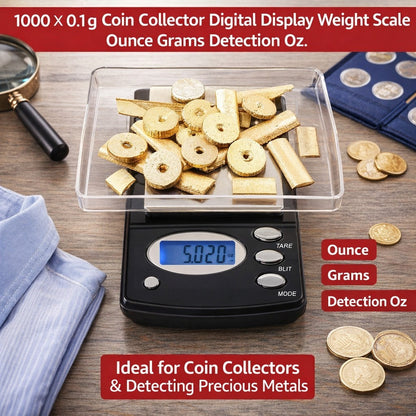 1000 X 0.1g Coin Collector Digital Display Weight Scale Ounce Grams Detection Oz
