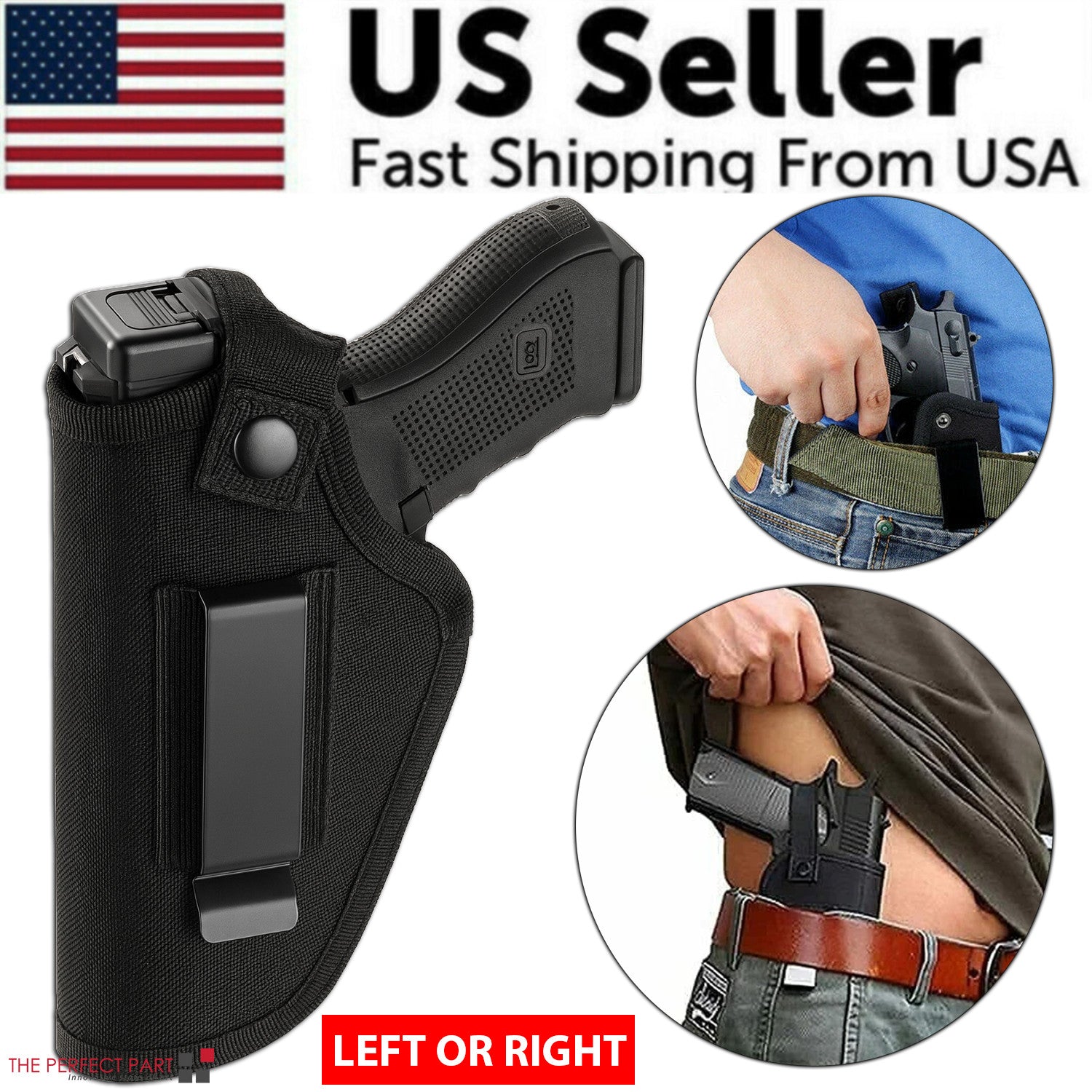 Gun Holster Tactical Concealed Carry Left Right Hand Pistol IWB OWB Universal