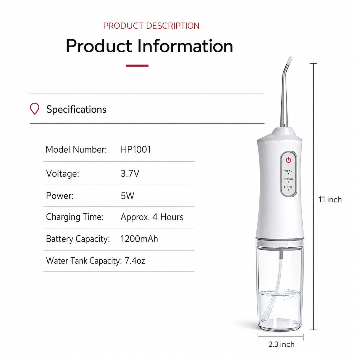 Deluxe Water Flosser Water Pick Cordless Oral Irrigator Dental Teeth Cleaner