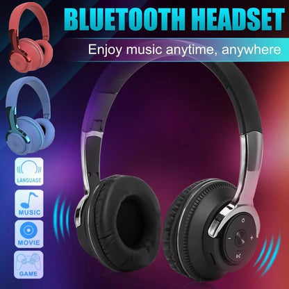 Wireless Bluetooth 5.1 Headphones Over Ear LED Headset Stereo Noise Cancelling
