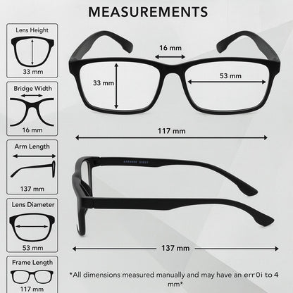 2 PACK  Reading Glasses Mens Womens Reading Glasses Square Frame Readers Unisex