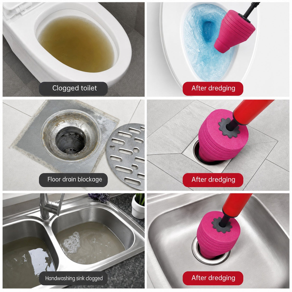 Heavy Duty High Pressure Toilet Unblock Plunger Clog Drain Buster Vacuum Pump US