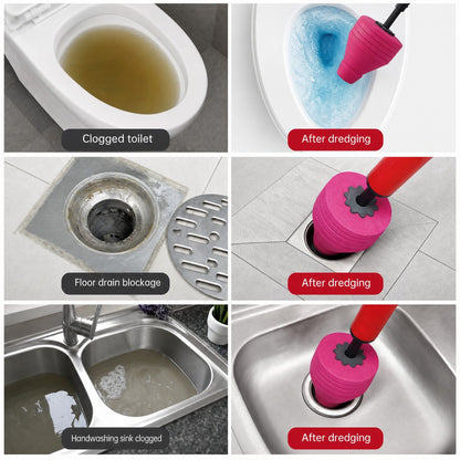 Heavy Duty High Pressure Toilet Unblock Plunger Clog Drain Buster Vacuum Pump US