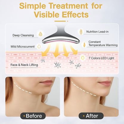 Neck Face Lifting Massager Skin Tighten Device LED Anti Wrinkle Double Chin US