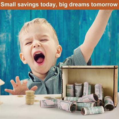 Cash Vault Wooden Savings Box Wooden Cash Saver Money Saving Box With Countdown