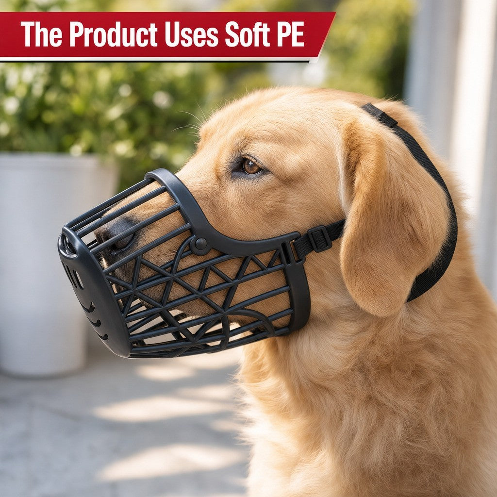 Large Pet Dog Basket Muzzle Mouth Cover Mesh Cage No Barking Biting Chewing USA