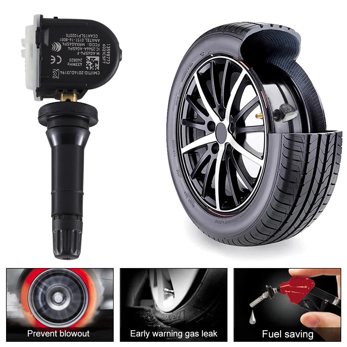 4 PACK Tire Pressure Monitor Sensor For GM Buick Chevy GMC TPMS 433MHz 13598773