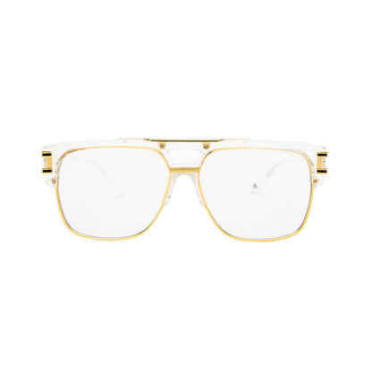 Men's Sunglasses Designer Fashion Square Clear Gold Frame Clear Lens Style W/Box
