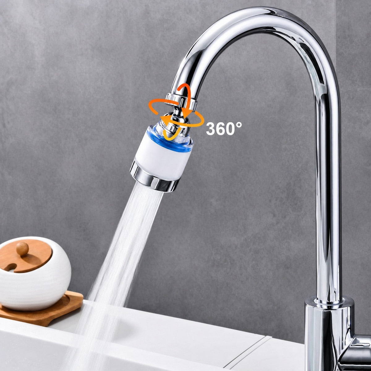 Faucet Water Filter Tap Filtration Kitchen Sink Mount Purifier System 360°Rotate