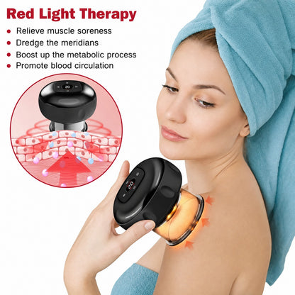 2PC Electric Heating Cupping Therapy Set Gua Sha Anti Cellulite Therapy Massager