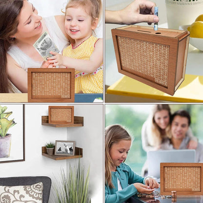 Cash Vault Wooden Savings Box Wooden Cash Saver Money Saving Box With Countdown