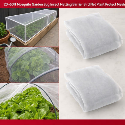 20-50ft Mosquito Garden Bug Insect Netting Barrier Bird Net Plant Protect Mesh