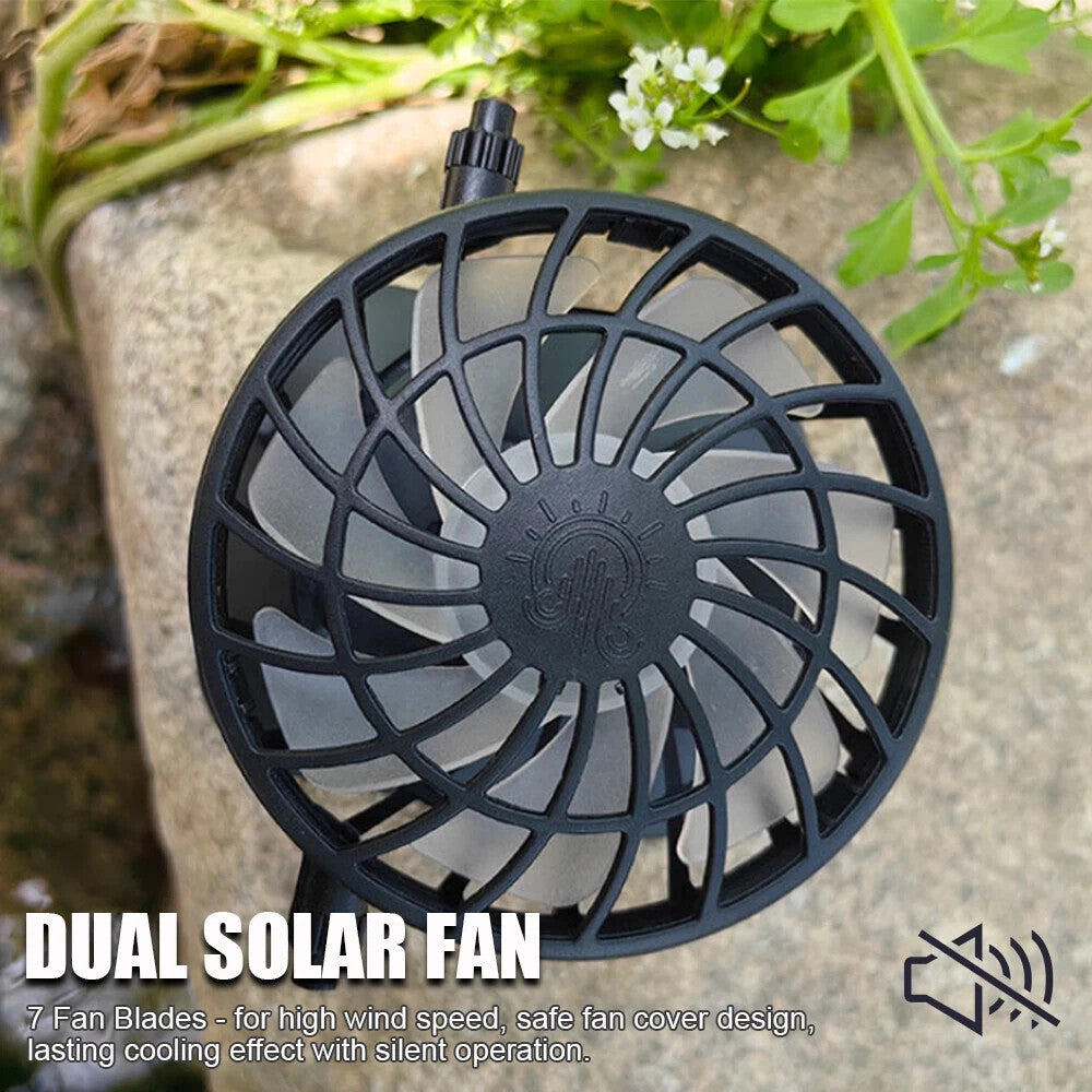 Solar & USB Powered Fan Outdoor Fishing Hat Sunscreen Sun Hat With Dual Fan New