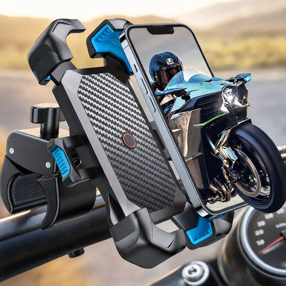 Motorcycle Phone Mount Auto Lock 100MPH Military Anti-Shake Bike Phone Holder US