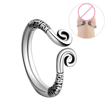 Stainless Steel Metal Silver Cock Ring For Men Glans Penis Erection Enhancer Sex
