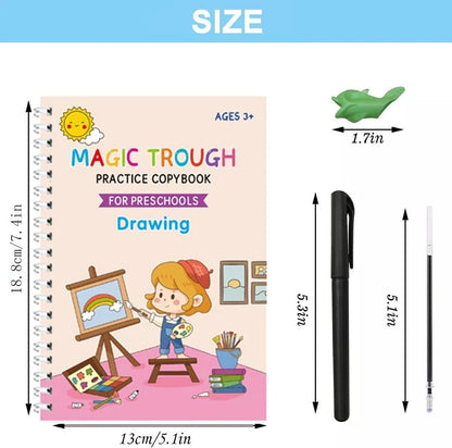 16Pcs Grooved Magic Practice Copybook Set Boys Girls Handwriting Book Practice