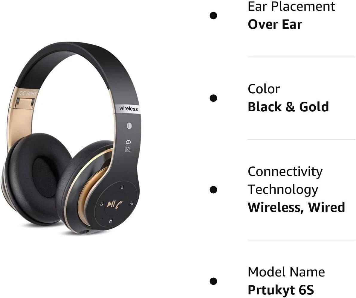 Wireless Headphones Bluetooth Noise Cancelling Stereo Earphones Over Ear Headset