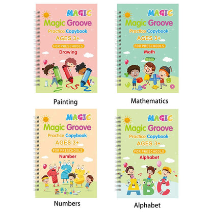 16Pcs Grooved Magic Practice Copybook Set Boys Girls Handwriting Book Practice