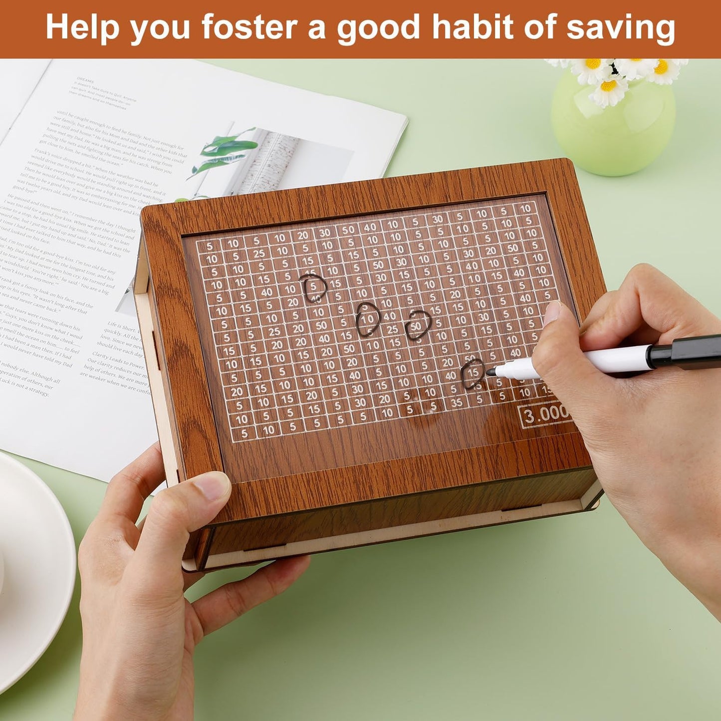 Cash Vault Wooden Savings Box Wooden Cash Saver Money Saving Box With Countdown