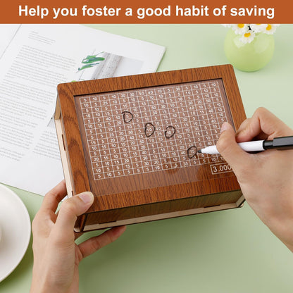 Cash Vault Wooden Savings Box Wooden Cash Saver Money Saving Box With Countdown