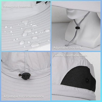 Solar & USB Powered Fan Outdoor Fishing Hat Sunscreen Sun Hat With Dual Fan New