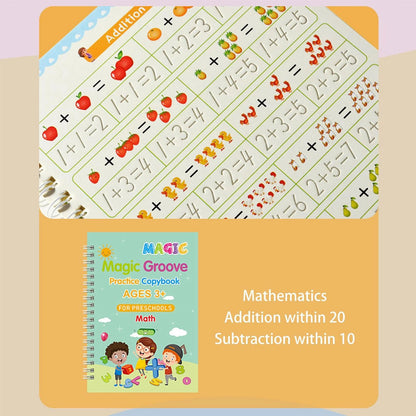 16Pcs Grooved Magic Practice Copybook Set Boys Girls Handwriting Book Practice